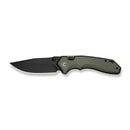 CIVIVI ELITE Brova Thumb Stud & Top Liner Lock Knife Forest Green Aluminum Handle (3.41" Black Stonewashed CPM S35VN Blade) CE25093-3 - CIVIVI