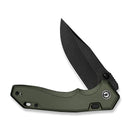CIVIVI ELITE Brova Thumb Stud & Top Liner Lock Knife Forest Green Aluminum Handle (3.41" Black Stonewashed CPM S35VN Blade) CE25093-3 - CIVIVI