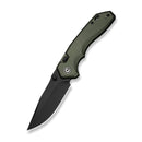 CIVIVI ELITE Brova Thumb Stud & Top Liner Lock Knife Forest Green Aluminum Handle (3.41" Black Stonewashed CPM S35VN Blade) CE25093-3 - CIVIVI
