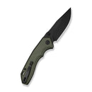 CIVIVI ELITE Brova Thumb Stud & Top Liner Lock Knife Forest Green Aluminum Handle (3.41" Black Stonewashed CPM S35VN Blade) CE25093-3 - CIVIVI