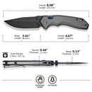 CIVIVI ELITE Brova Thumb Stud & Top Liner Lock Knife Gray Aluminum Handle (3.41" Black Stonewashed CPM S35VN Blade) CE25093-1 - CIVIVI