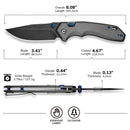 CIVIVI ELITE Brova Thumb Stud & Top Liner Lock Knife Gray Aluminum Handle (3.41" Black Stonewashed CPM S35VN Blade) CE25093-1 - CIVIVI