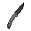 CIVIVI ELITE Brova Thumb Stud & Top Liner Lock Knife Gray Aluminum Handle (3.41" Black Stonewashed CPM S35VN Blade) CE25093-1 - CIVIVI