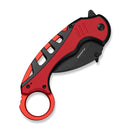 CIVIVI Entelodon Flipper & Button Lock Knife Black Aluminum & Red G10 Handle (2.6" Black Stonewashed 14C28N Blade) C25064 Sample1 - CIVIVI