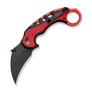 CIVIVI Entelodon Flipper & Button Lock Knife Black Aluminum & Red G10 Handle (2.6" Black Stonewashed 14C28N Blade) C25064 Sample1 - CIVIVI