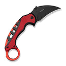 CIVIVI Entelodon Flipper & Button Lock Knife Black Aluminum & Red G10 Handle (2.6" Black Stonewashed 14C28N Blade) C25064 Sample1 - CIVIVI
