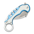 CIVIVI Entelodon Flipper & Button Lock Knife Blue Aluminum & White G10 Handle (2.6" Satin Finished 14C28N Blade) C25064 Sample2 - CIVIVI