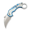 CIVIVI Entelodon Flipper & Button Lock Knife Blue Aluminum & White G10 Handle (2.6" Satin Finished 14C28N Blade) C25064 Sample2 - CIVIVI