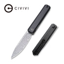 CIVIVI Exarch Front Flipper Knife Carbon Fiber & G10 Handle (3.22" Damascus Blade) C2003DS - 1 - CIVIVI
