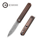 CIVIVI Exarch Front Flipper Knife Copper Handle (3.22" Damascus Blade) C2003DS - 2 - CIVIVI