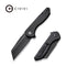 CIVIVI ExOne Flipper Knife Black G10 Handle (2.94" Black Stonewashed Nitro-V Blade) C23036-1