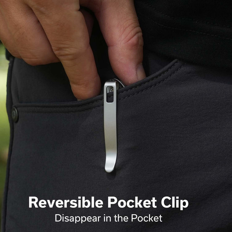 CIVIVI Faeger Flipper & Thumb Stud & Button Lock Knife Milled Black G10 Handle (2.98" Satin Finished 14C28N Blade) C24031 - 1