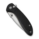 CIVIVI Faeger Flipper & Thumb Stud & Button Lock Knife Milled Black G10 Handle (2.98" Satin Finished 14C28N Blade) C24031 - 1