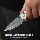 CIVIVI Faeger Flipper & Thumb Stud & Button Lock Knife Milled Ivory G10 Handle (2.98" Damascus Blade) C24031 - DS1