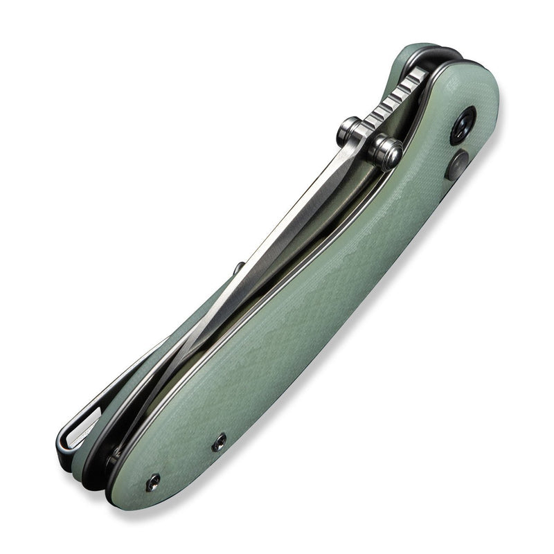 CIVIVI Faeger Flipper & Thumb Stud & Button Lock Knife Milled Natural G10 Handle (2.98" Satin Finished 14C28N Blade) C24031 - 3