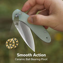 CIVIVI Faeger Flipper & Thumb Stud & Button Lock Knife Milled Natural G10 Handle (2.98" Satin Finished 14C28N Blade) C24031 - 3