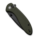 CIVIVI Faeger Flipper & Thumb Stud & Button Lock Knife Milled OD Green G10 Handle (2.98" Black Stonewashed 14C28N Blade) C24031 - 2