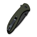 CIVIVI Faeger Flipper & Thumb Stud & Button Lock Knife Milled OD Green G10 Handle (2.98" Black Stonewashed 14C28N Blade) C24031 - 2