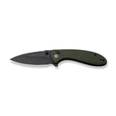CIVIVI Faeger Flipper & Thumb Stud & Button Lock Knife Milled OD Green G10 Handle (2.98" Black Stonewashed 14C28N Blade) C24031 - 2