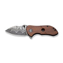 CIVIVI Gordo Flipper & Thumb Stud Knife Wood Handle (2.51" Damascus Blade) C22018C - DS1 - CIVIVI