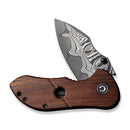 CIVIVI Gordo Flipper & Thumb Stud Knife Wood Handle (2.51" Damascus Blade) C22018C - DS1 - CIVIVI