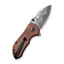 CIVIVI Gordo Flipper & Thumb Stud Knife Wood Handle (2.51" Damascus Blade) C22018C - DS1 - CIVIVI