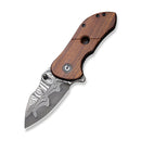 CIVIVI Gordo Flipper & Thumb Stud Knife Wood Handle (2.51" Damascus Blade) C22018C - DS1 - CIVIVI