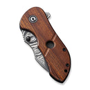CIVIVI Gordo Flipper & Thumb Stud Knife Wood Handle (2.51" Damascus Blade) C22018C - DS1 - CIVIVI
