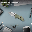 CIVIVI Gordo Flipper & Thumb Stud Knife Micarta Handle (2.51" D2 Blade) C22018C - 2 - CIVIVI