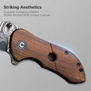 CIVIVI Gordo Flipper & Thumb Stud Knife Wood Handle (2.51" Damascus Blade) C22018C - DS1 - CIVIVI