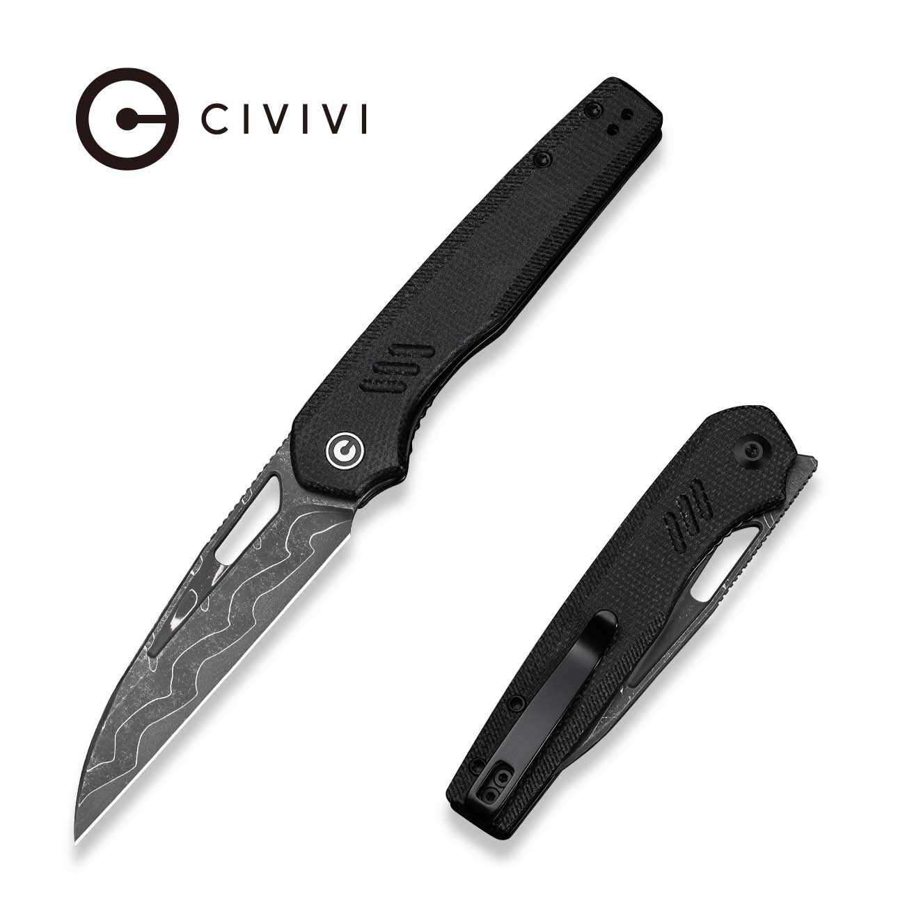 CIVIVI Guile Front Flipper & Thumb Hole Knife Micarta Handle (3.25