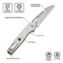 CIVIVI Guile Front Flipper & Thumb Hole Knife G10 Handle (3.25" 14C28N Blade) C24062B - 3