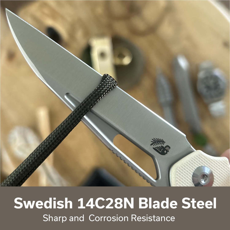 CIVIVI Guile Front Flipper & Thumb Hole Knife G10 Handle (3.25" 14C28N Blade) C24062B - 3