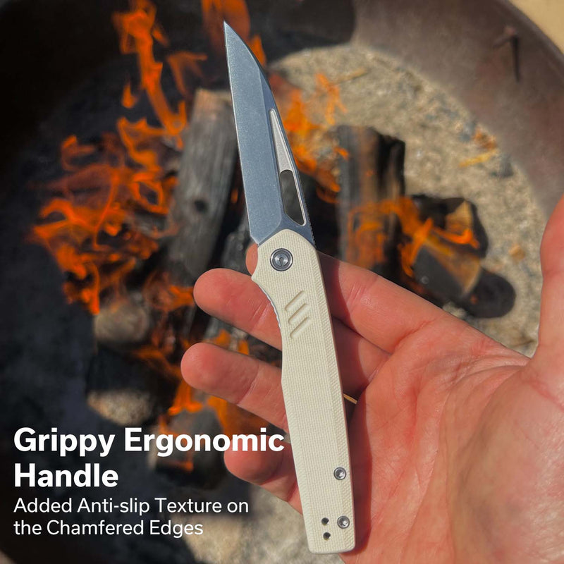 CIVIVI Guile Front Flipper & Thumb Hole Knife G10 Handle (3.25" 14C28N Blade) C24062B - 3