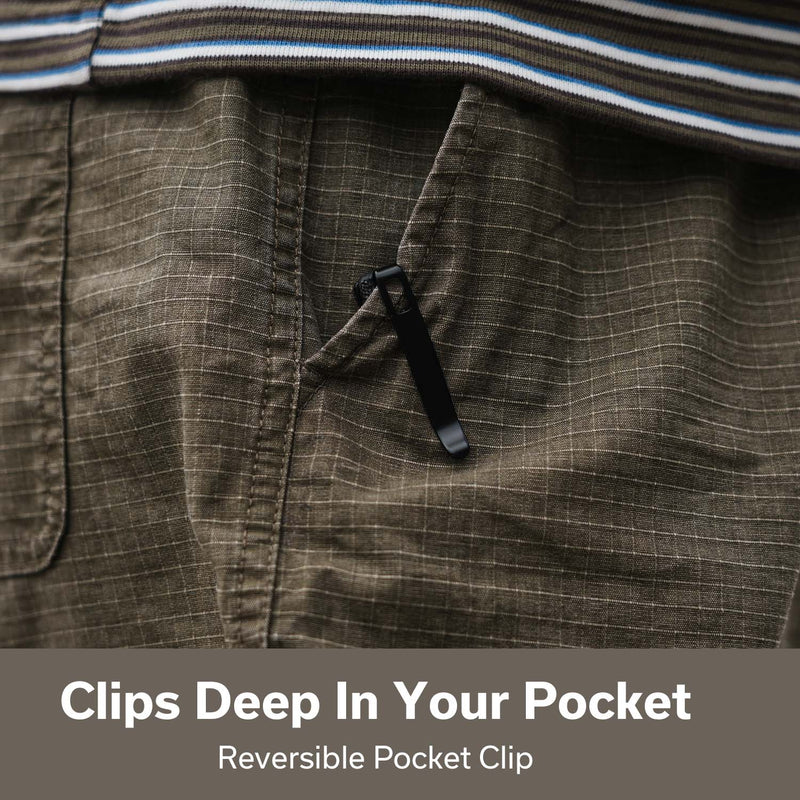 CIVIVI Guile Front Flipper & Thumb Hole Knife Micarta Handle (3.25" Damascus Blade) C24062B - DS1