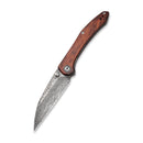 CIVIVI Hadros Thumb Stud Knife Wood Handle (3.35" Damascus Blade) C20004 - DS1 - CIVIVI