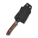 CIVIVI High Grass Field Knife Hunting Fixed Blade Guibourtia Wood Handle (2.93" Stonewashed 14C28N Blade) C25084-3, With 1PC Black Lanyard, Black Kydex Sheath & T-Clip - CIVIVI