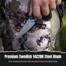 CIVIVI High Grass Field Knife Hunting Fixed Blade Knife Green Canvas Micarta Handle (2.93" Satin Finished 14C28N Blade) C25084-2, With 1PC Black Lanyard, Black Kydex Sheath & T-Clip - CIVIVI
