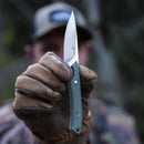 CIVIVI High Grass Field Knife Hunting Fixed Blade Knife Green Canvas Micarta Handle (2.93" Satin Finished 14C28N Blade) C25084-2, With 1PC Black Lanyard, Black Kydex Sheath & T-Clip - CIVIVI