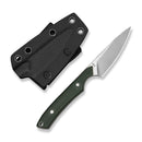 CIVIVI High Grass Field Knife Hunting Fixed Blade Knife Green Canvas Micarta Handle (2.93" Satin Finished 14C28N Blade) C25084-2, With 1PC Black Lanyard, Black Kydex Sheath & T-Clip - CIVIVI