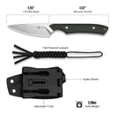CIVIVI High Grass Field Knife Hunting Fixed Blade Knife Green Canvas Micarta Handle (2.93" Satin Finished 14C28N Blade) C25084-2, With 1PC Black Lanyard, Black Kydex Sheath & T-Clip - CIVIVI