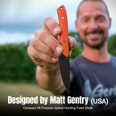 CIVIVI High Grass Field Knife Hunting Fixed Blade Knife Orange G10 Handle (2.93" Black Stonewashed 14C28N Blade) C25084-1, With 1PC Black Lanyard, Black Kydex Sheath & T-Clip - CIVIVI