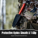 CIVIVI High Grass Field Knife Hunting Fixed Blade Knife Orange G10 Handle (2.93" Black Stonewashed 14C28N Blade) C25084-1, With 1PC Black Lanyard, Black Kydex Sheath & T-Clip - CIVIVI