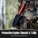 CIVIVI High Grass Field Knife Hunting Fixed Blade Knife Orange G10 Handle (2.93" Black Stonewashed 14C28N Blade) C25084-1, With 1PC Black Lanyard, Black Kydex Sheath & T-Clip - CIVIVI