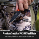CIVIVI High Grass Field Knife Hunting Fixed Blade Knife Orange G10 Handle (2.93" Black Stonewashed 14C28N Blade) C25084-1, With 1PC Black Lanyard, Black Kydex Sheath & T-Clip - CIVIVI
