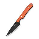 CIVIVI High Grass Field Knife Hunting Fixed Blade Knife Orange G10 Handle (2.93" Black Stonewashed 14C28N Blade) C25084-1, With 1PC Black Lanyard, Black Kydex Sheath & T-Clip - CIVIVI