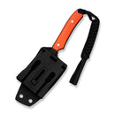 CIVIVI High Grass Field Knife Orange G10 Handle (3.0" Black Stonewashed 14C28N Blade) C25084 Sample1, With 1PC Black Lanyard, Black Kydex Sheath & T - Clip - CIVIVI