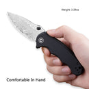 CIVIVI Hooligan Thumb Stud Knife G10 Handle (2.98'' Damascus Blade) C913DS - 1 - CIVIVI