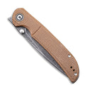 CIVIVI Imperium Front Flipper & Thumb Stud Knife Micarta Handle (3.47" Damascus Blade) C2107DS - 1 - CIVIVI