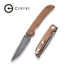 CIVIVI Imperium Front Flipper & Thumb Stud Knife Micarta Handle (3.47" Damascus Blade) C2107DS - 1 - CIVIVI